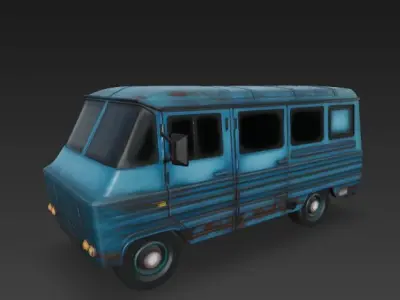 blue bus 3D model