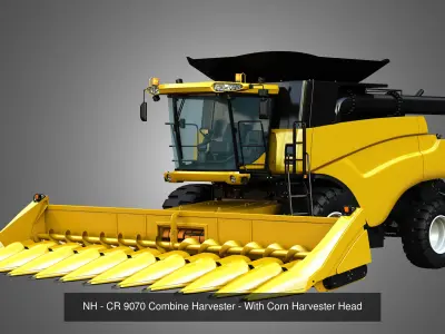 NH - CR 9070 Combine Harvesters 3D Model Collection