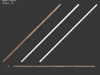 Medieval Essentials Wood Building Set Low-poly 3D model