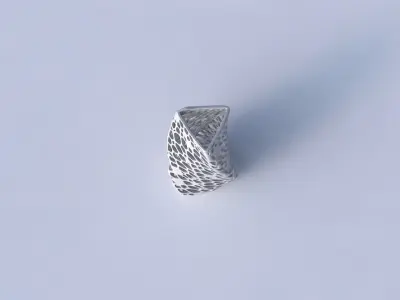 Vase twist triangle with dense organic lattice 3D print model