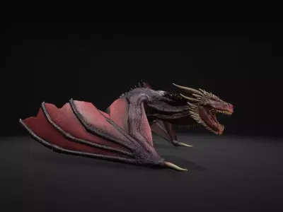 Dragon 12 Wyvern mount UE4 Low-poly 3D model