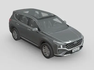 Hyundai Santa Fe 2021 Low-poly 3D model