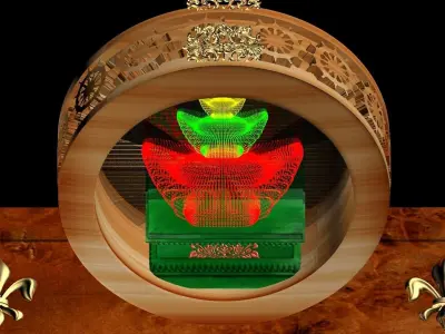 Chinese gold Ingot 3D model 17