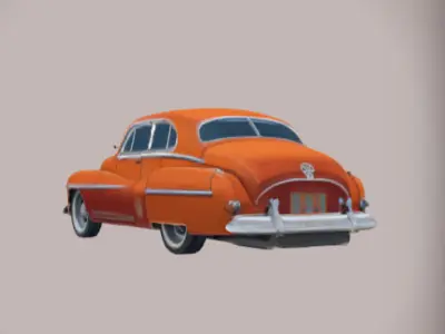 Orange Vintage Car 3D model