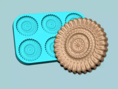 Cookie Mould 04 - Biscuit Silicon Molding 3D print model