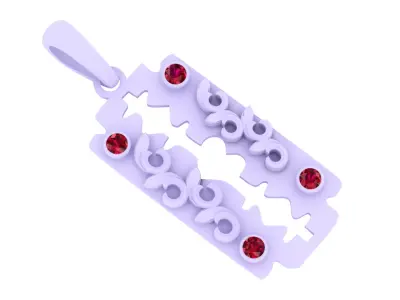 HEART PULES DESIGN BLADE PENDANT 3D print model