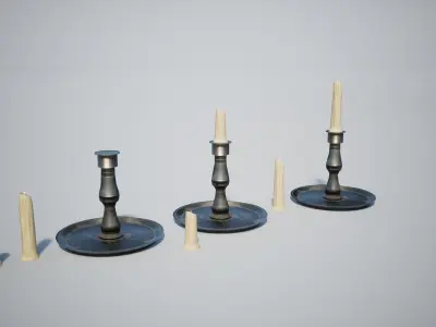 Candles Asset Pack Low-poly 3D model