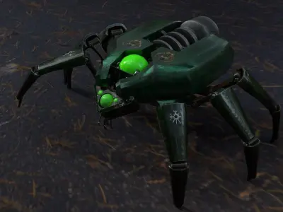 Robot Scarab with Sci-fi engine PBR  3D model