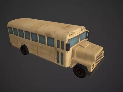 Old american bus Free low-poly 3D model
