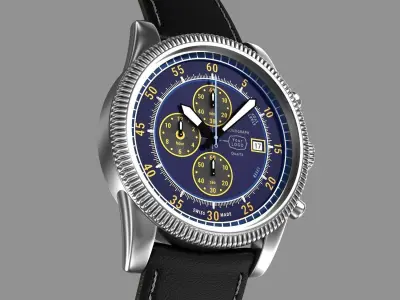 Chronograph wrist watch My own design 3D model