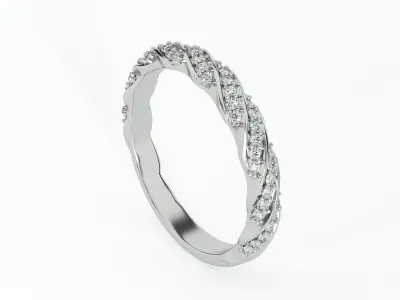 Elegant twisted ring 3D print model