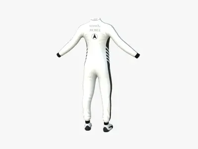 Racing Pilot Uniform A05 White Black - Character Clothing Design Low-poly 3D model