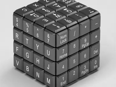 Rubiks Cube keyboard Free 3D model