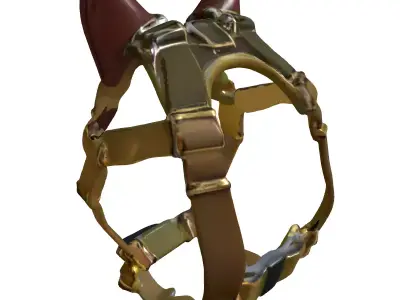 Tactical Dog Harness with Ears Low-poly 3D model