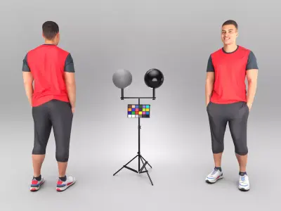 Handsome man in sportswear 428 Low-poly 3D model