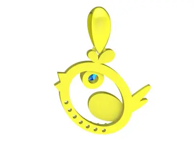 Elegant Bird Inspired Gemstone Pendant 4740 3D print model