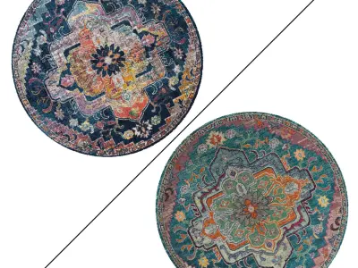 Round Rug Set 57 3D model