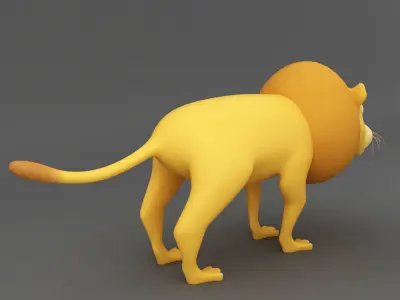Lion rigged toon 3d model  Low-poly 3D model