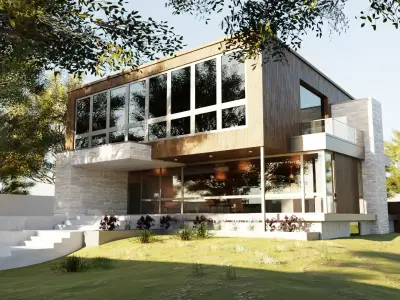 Game-Ready Modern 3D House 3D model