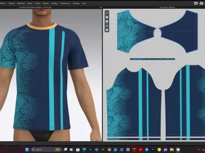 Sporty Round Neck Long Sleeve Jersey 3D model