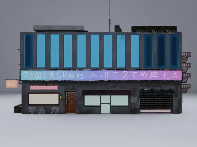  Cyberpunk Building 12 Low-poly 3D model