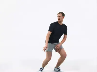 Mistery 08E Football Changing Direction Sports Man Low-poly 3D model