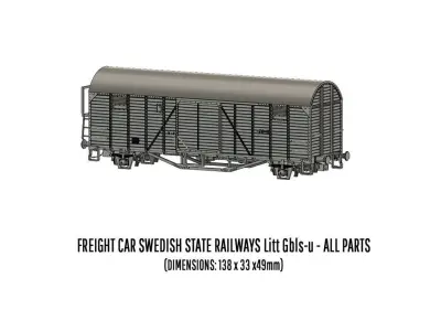 ROLLS-0024 Swedish SJ Litt Gbls-u Freight Car H0-scale 3D print model