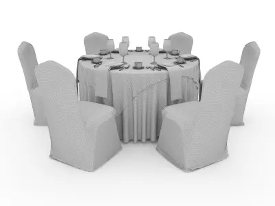 Banquet Table and Chair 23 3D model