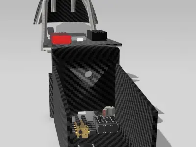 TOP FUEL Detailed front tub with electrical components 3D print model