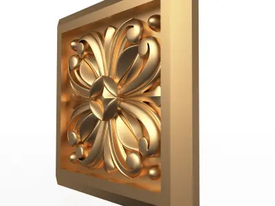 Rosette Carved Decoration CNC 019 Low-poly 3D model