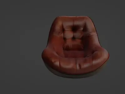 Modern Soft Leather Armchair - Luxurious Lounge Design 3D model