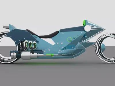 motorbike futuristic motorcycle 3D model