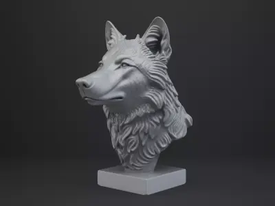 Wolf Bust - Animal Figurine 3D print model