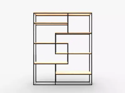 Modern Shelf Low-poly 3D model