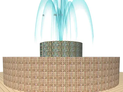 Fountain with water 3D print model