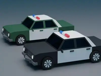 police car  Low-poly 3D model