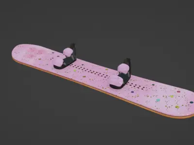 Current Glamour Snowboard Low-poly 3D model