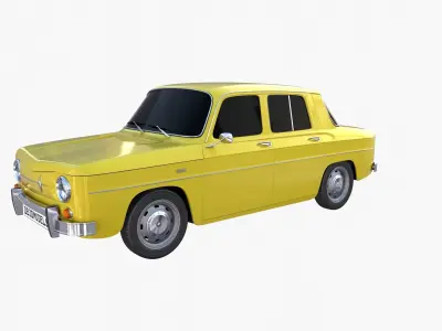 Renault 8 Yellow 3D model