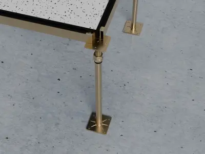 3D Raised Floor  Solid Panel with pedestal and stringer Model 3D model