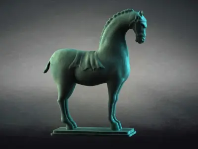 Carving Horse And Marble Stone Horse   3D model