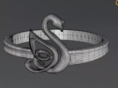 Free Swan Ring 3D Model   Sample from Premium Ring Collection Free 3D print model