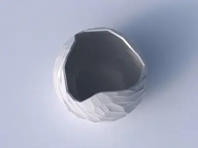 Bowl Spheric wavy with fine twisted organic cells 3D print model