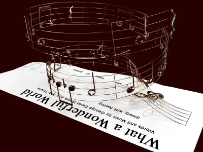 What a wonderful world - Louis Armstrong - Notes 3D model