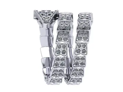 BVLGARI snake diamonds ring 3D print model 3D print model