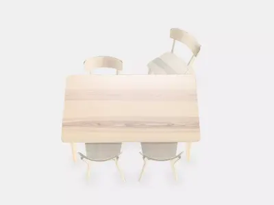 LISABO - LISABO table and 4 chairs Low-poly 3D model