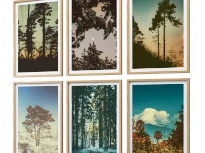 JUNIQE Forest set-02 poster 3D model