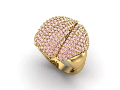 Womens Rings With Stone Ring Ready STL 3DM Models Rings women 3D print model