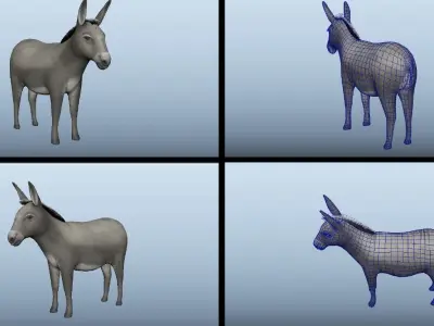 11 Farm - Domestic Animal Models Pack Low-poly  Low-poly 3D model