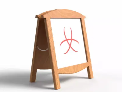 Game-Ready Signboard Low-poly 3D model