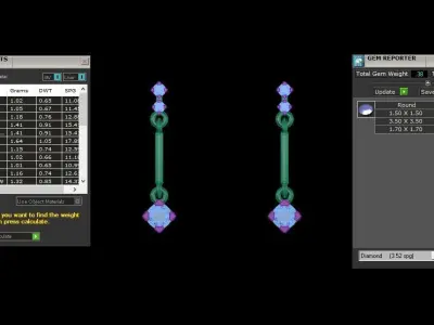 Solitaire Women Drop Earring 3dm STL OBJ FBX Renders Details 3D print model